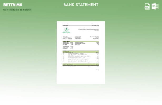 модерен стил Мавританија Chinguitty банкарски извод шаблон ексел